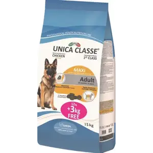 Сухий корм Unica Classe Maxi - для дорослих собак великих порід (курка) 15 кг (12+3)