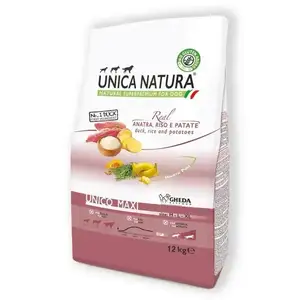 Сухий корм Unica Natura Unico Maxi - для собак великих порід (качка, рис та картопля) 12 kg