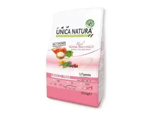 Сухий корм Unica Natura Unico Mini - для собак малих порід (лосось, рис та горох) 7,5kg
